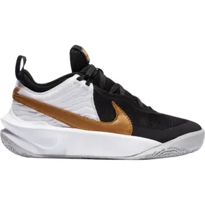 Nike Black/Metallic Gold/White/Photon Dust Team Hustle D10 Youth Sneaker