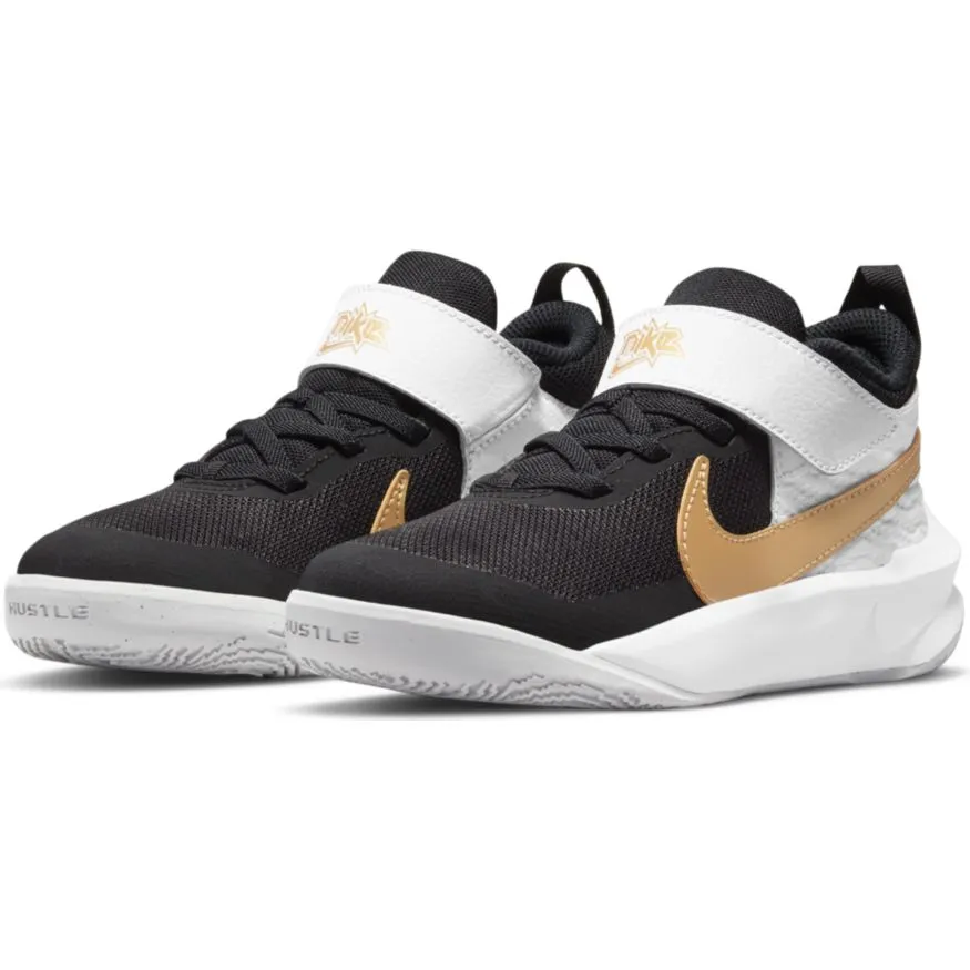 Nike Black/White/Gold Team Hustle D 10 A/C Children's Sneaker