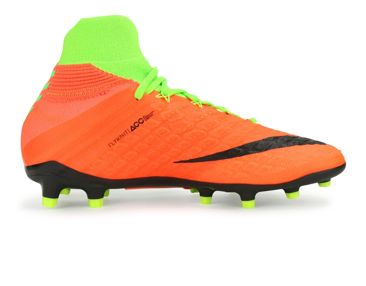 Nike Kids Hypervenom Phantom III Dynamic Fit FG Electric Green/Black/Hyper Orange