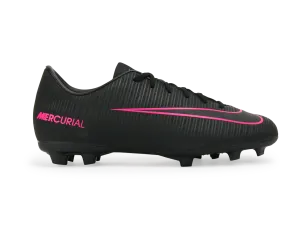 Nike Kids Mercurial Vapor XI FG Black/Black/Pink Blast