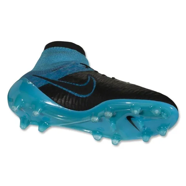 Nike Men's Magista Obra Leather FG Black/Torquoise Blue/Black