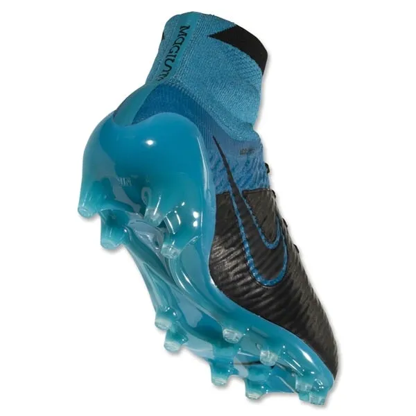 Nike Men's Magista Obra Leather FG Black/Torquoise Blue/Black