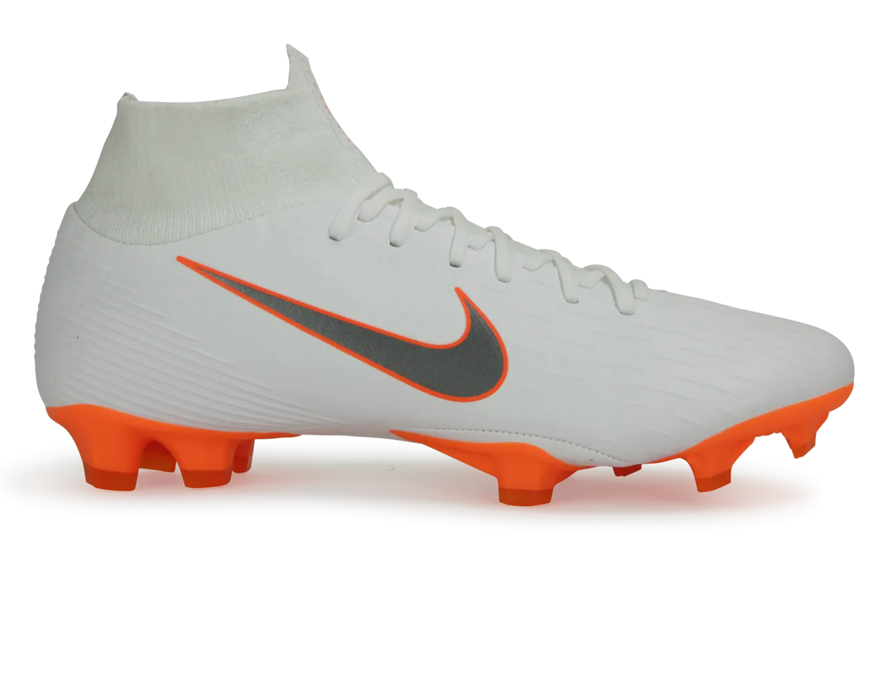 Nike Men's Mercurial Superfly 6 Pro FG White/Metalic Cool Grey/Total Orange