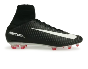 Nike Men's Mercurial Veloce III Dynamic Fit FG Black/White/Dark Grey/University Red