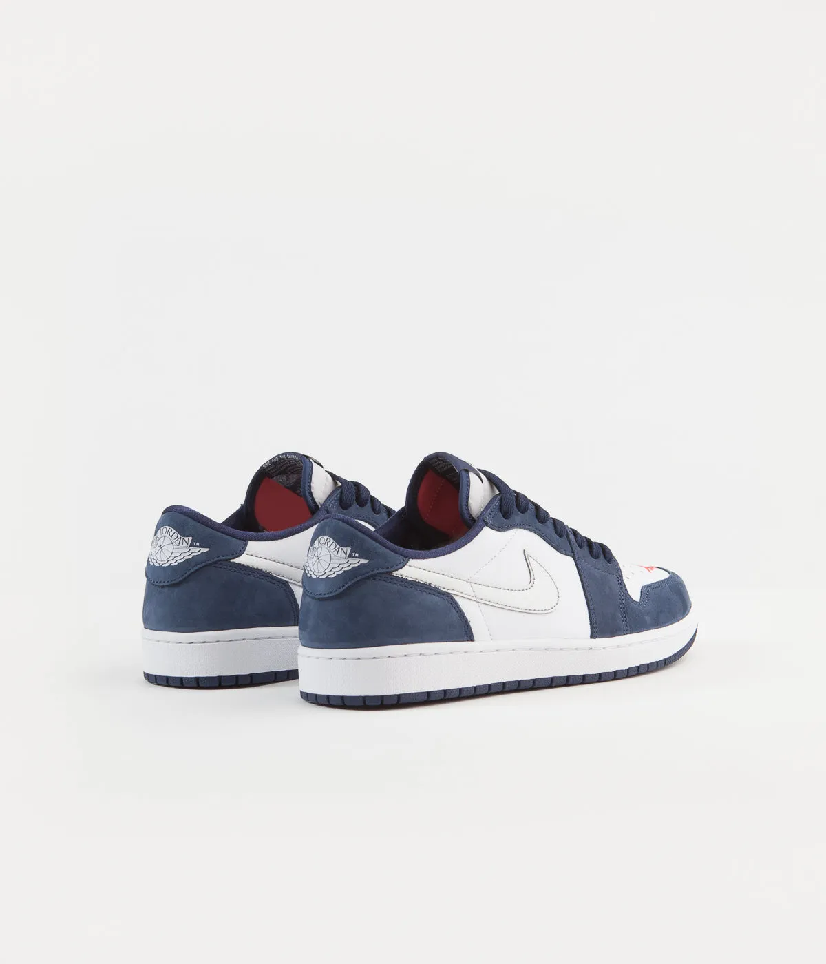 Nike SB Air Jordan 1 Low Shoes - Midnight Navy / Metallic Silver - White