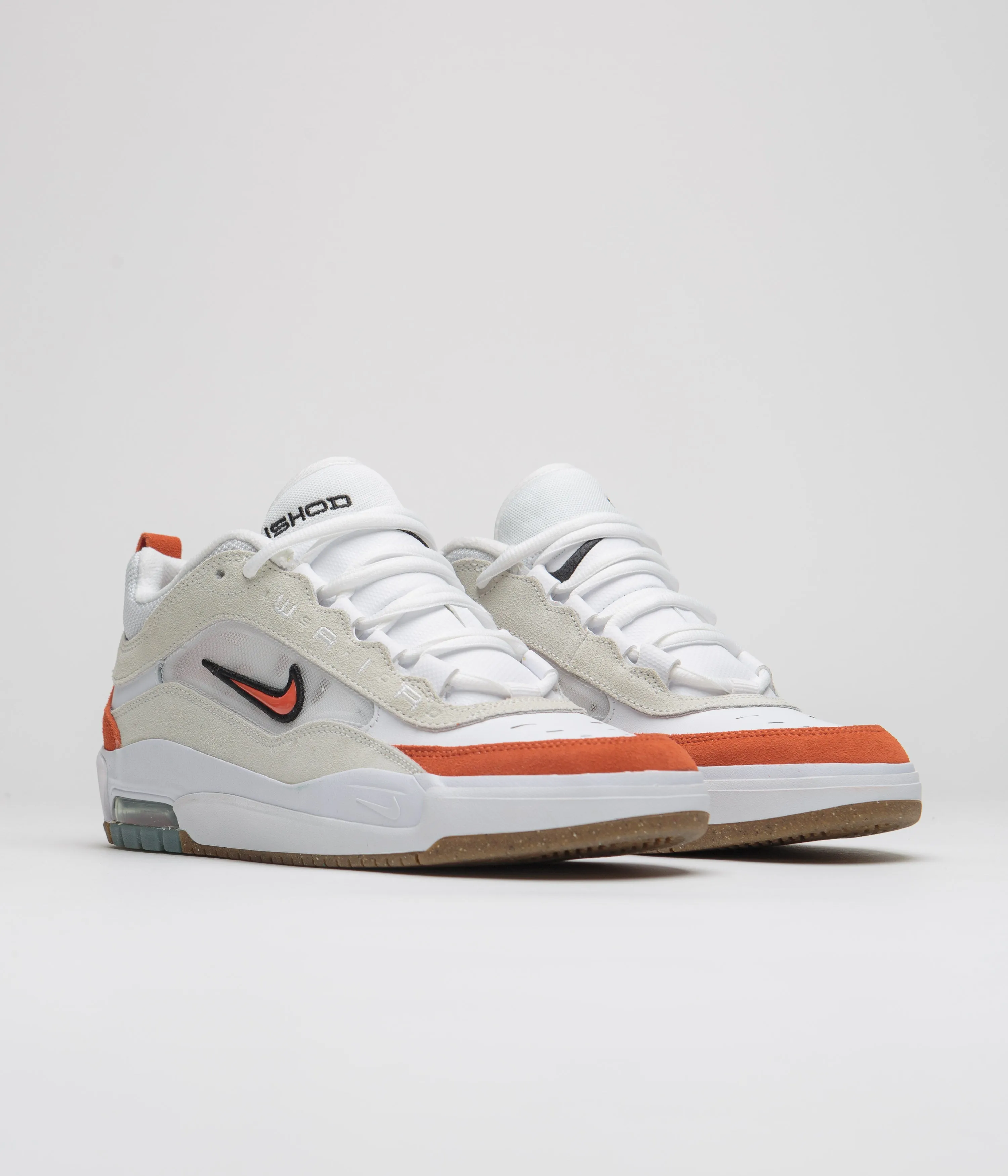 Nike SB Air Max Ishod Shoes - White / Orange - Summit White - Black