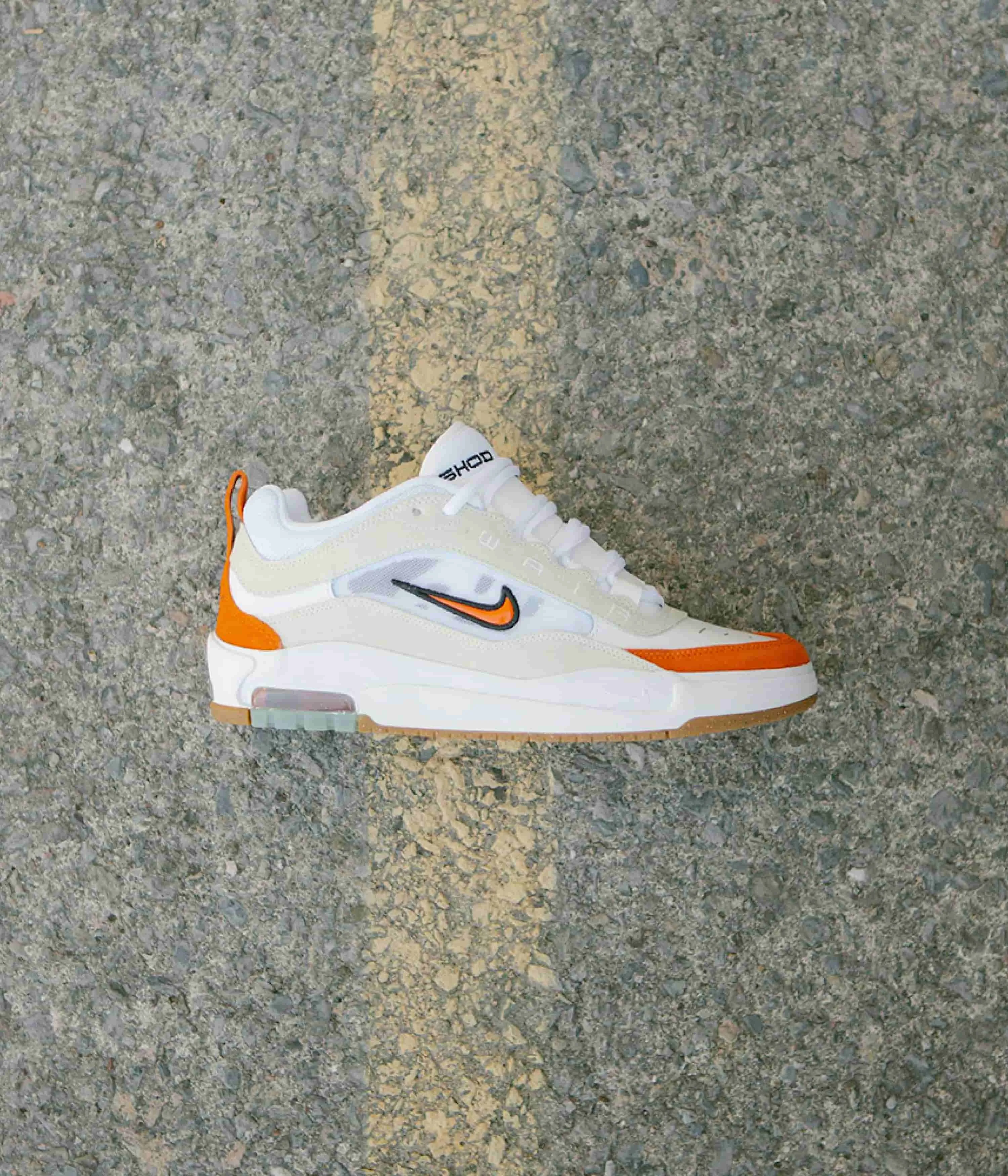 Nike SB Air Max Ishod Shoes - White / Orange - Summit White - Black