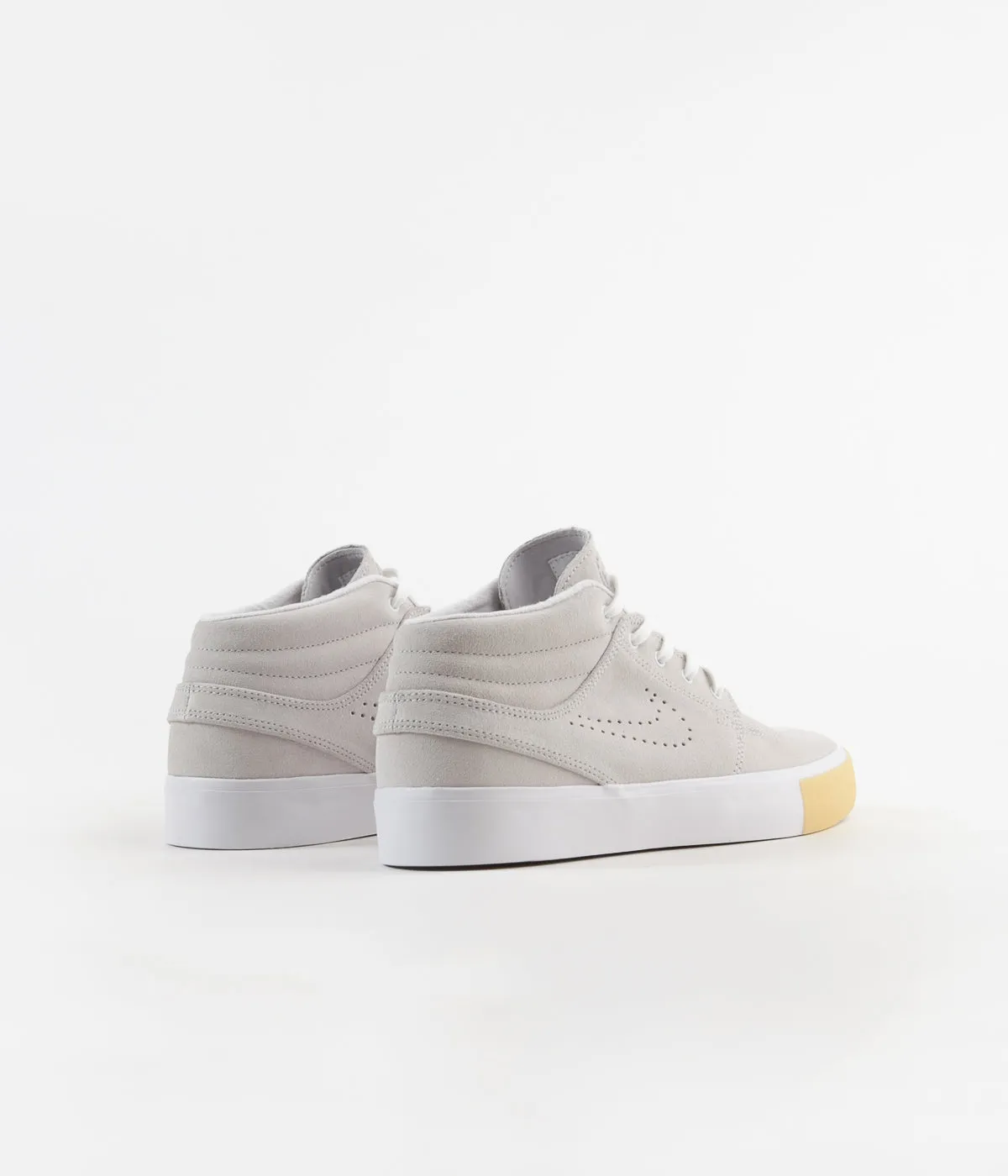 Nike SB Janoski Mid Remastered Shoes - White / White - Vast Grey - Gum Yellow