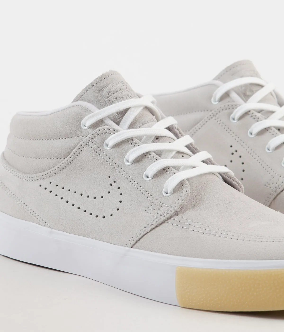 Nike SB Janoski Mid Remastered Shoes - White / White - Vast Grey - Gum Yellow