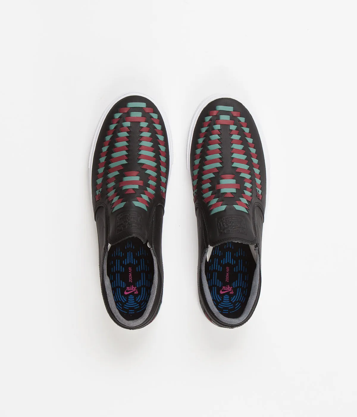 Nike SB Janoski Slip On Remastered Crafted Shoes - Black / Black - Bicoastal - Team Red