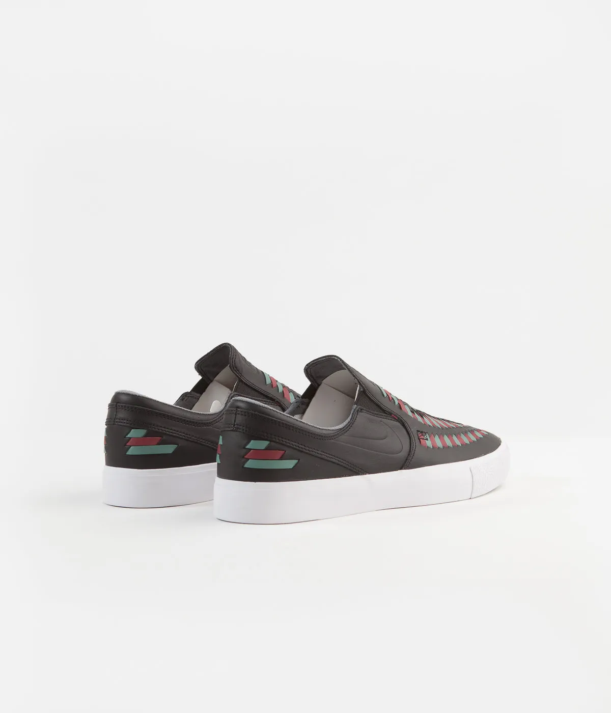 Nike SB Janoski Slip On Remastered Crafted Shoes - Black / Black - Bicoastal - Team Red