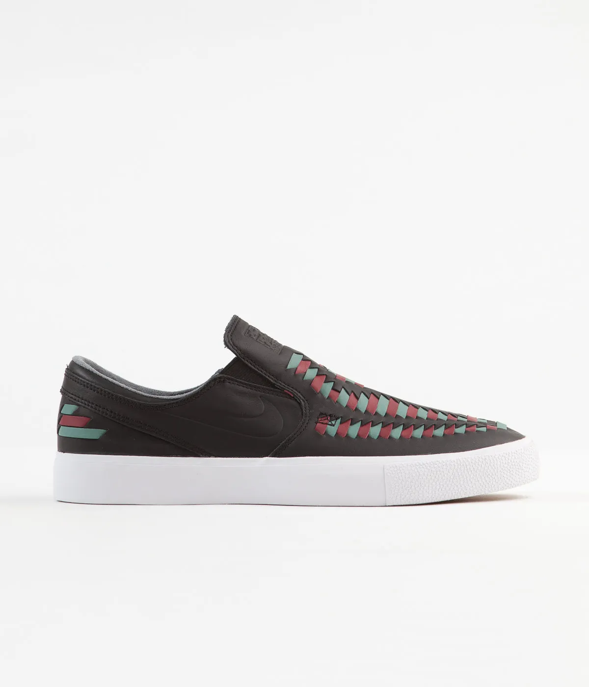 Nike SB Janoski Slip On Remastered Crafted Shoes - Black / Black - Bicoastal - Team Red