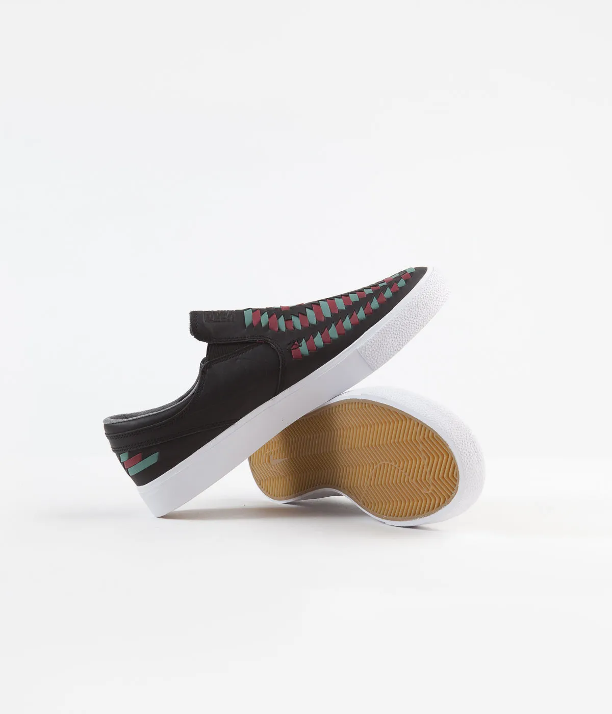 Nike SB Janoski Slip On Remastered Crafted Shoes - Black / Black - Bicoastal - Team Red