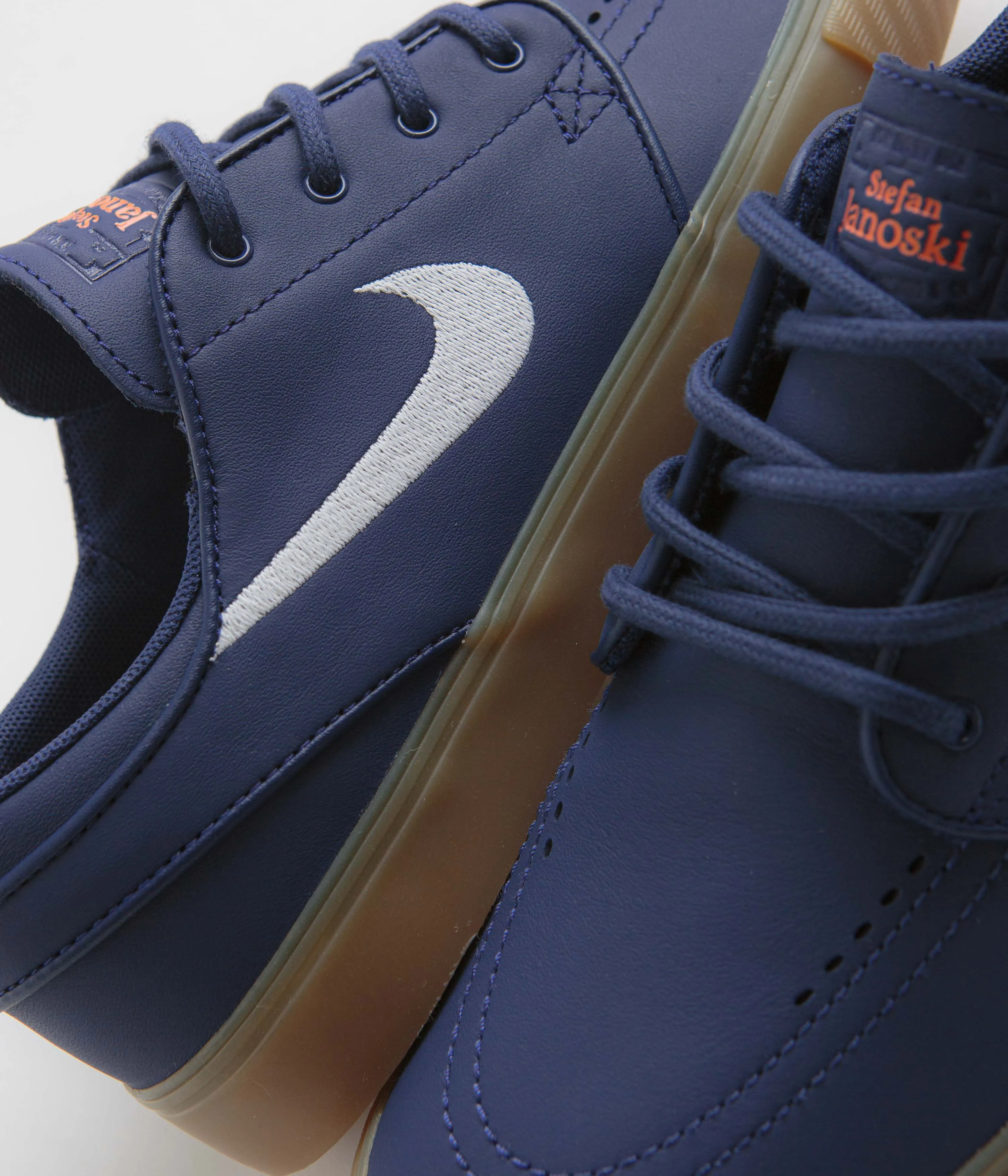 Nike SB Orange Label Janoski OG  Shoes - Navy / White - Navy - Gum Light Brown