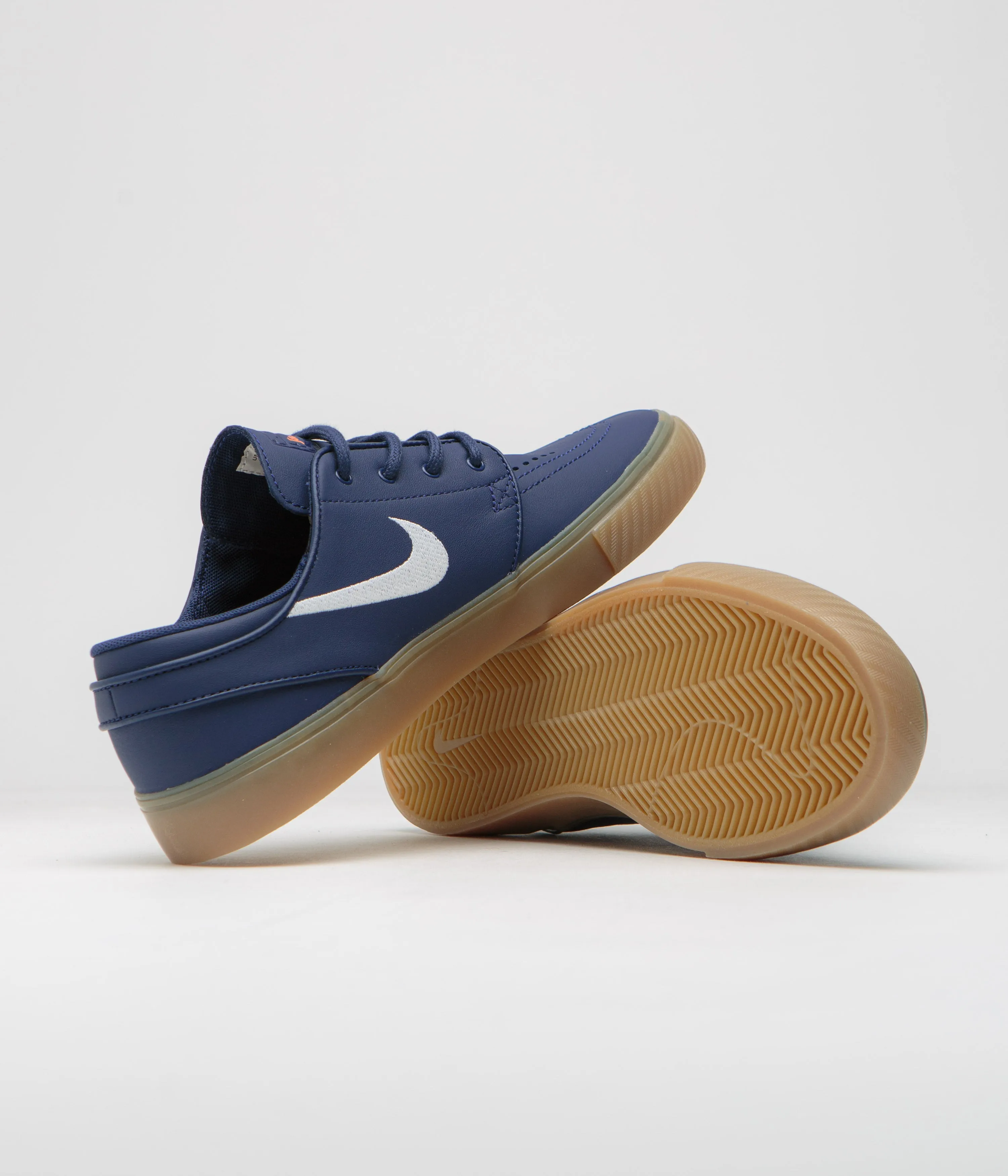 Nike SB Orange Label Janoski OG  Shoes - Navy / White - Navy - Gum Light Brown