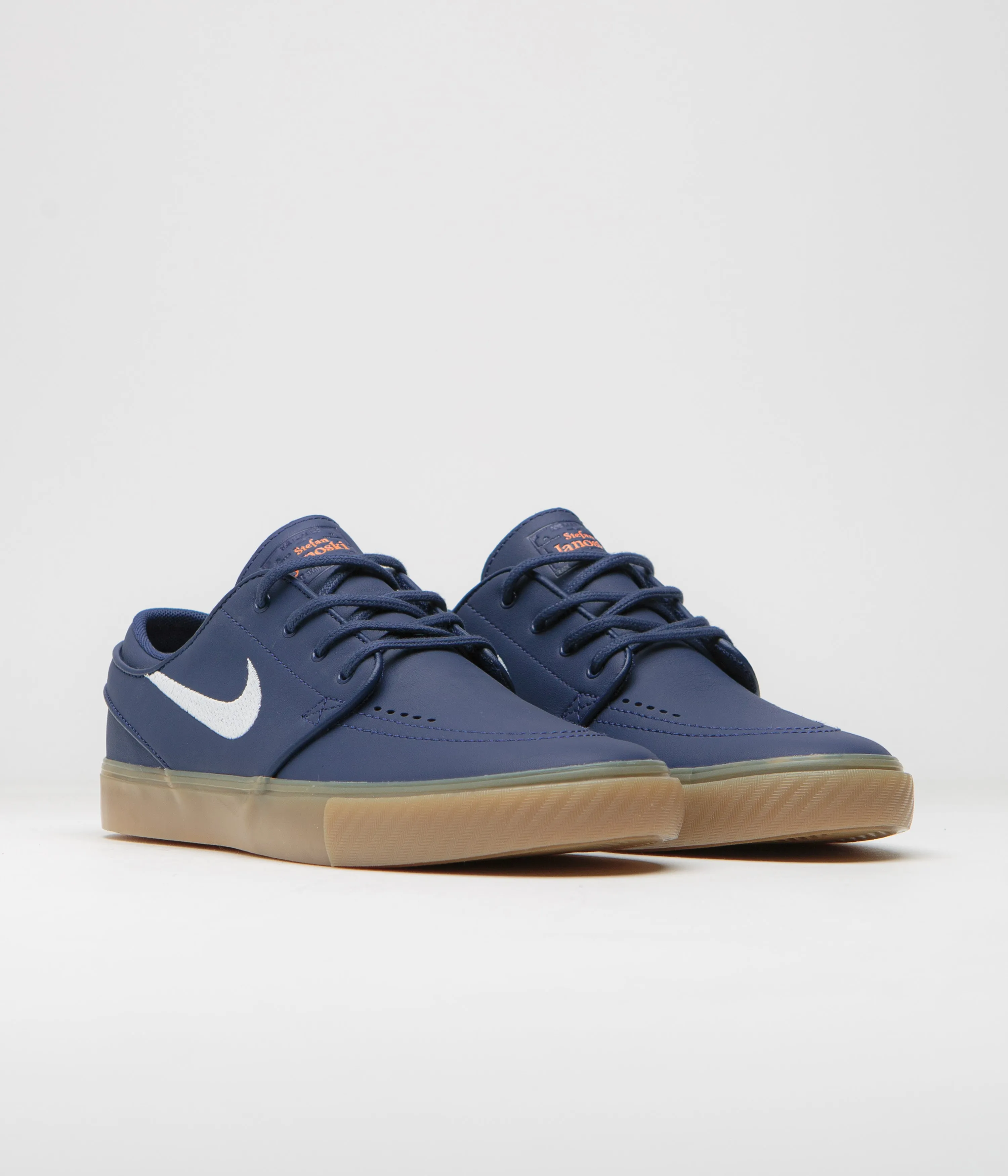 Nike SB Orange Label Janoski OG  Shoes - Navy / White - Navy - Gum Light Brown