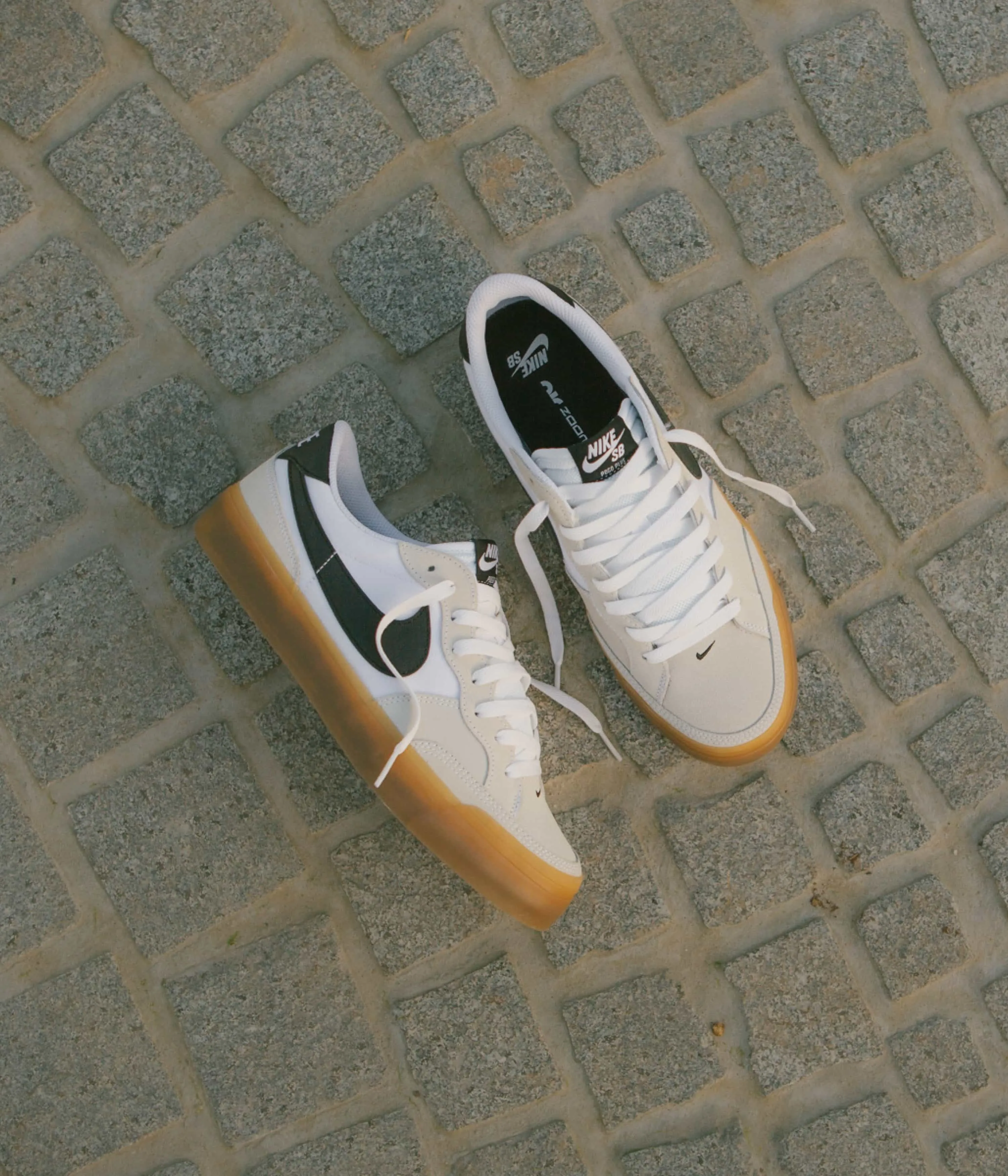 Nike SB Pogo Shoes - White / Black - White - Gum Light Brown