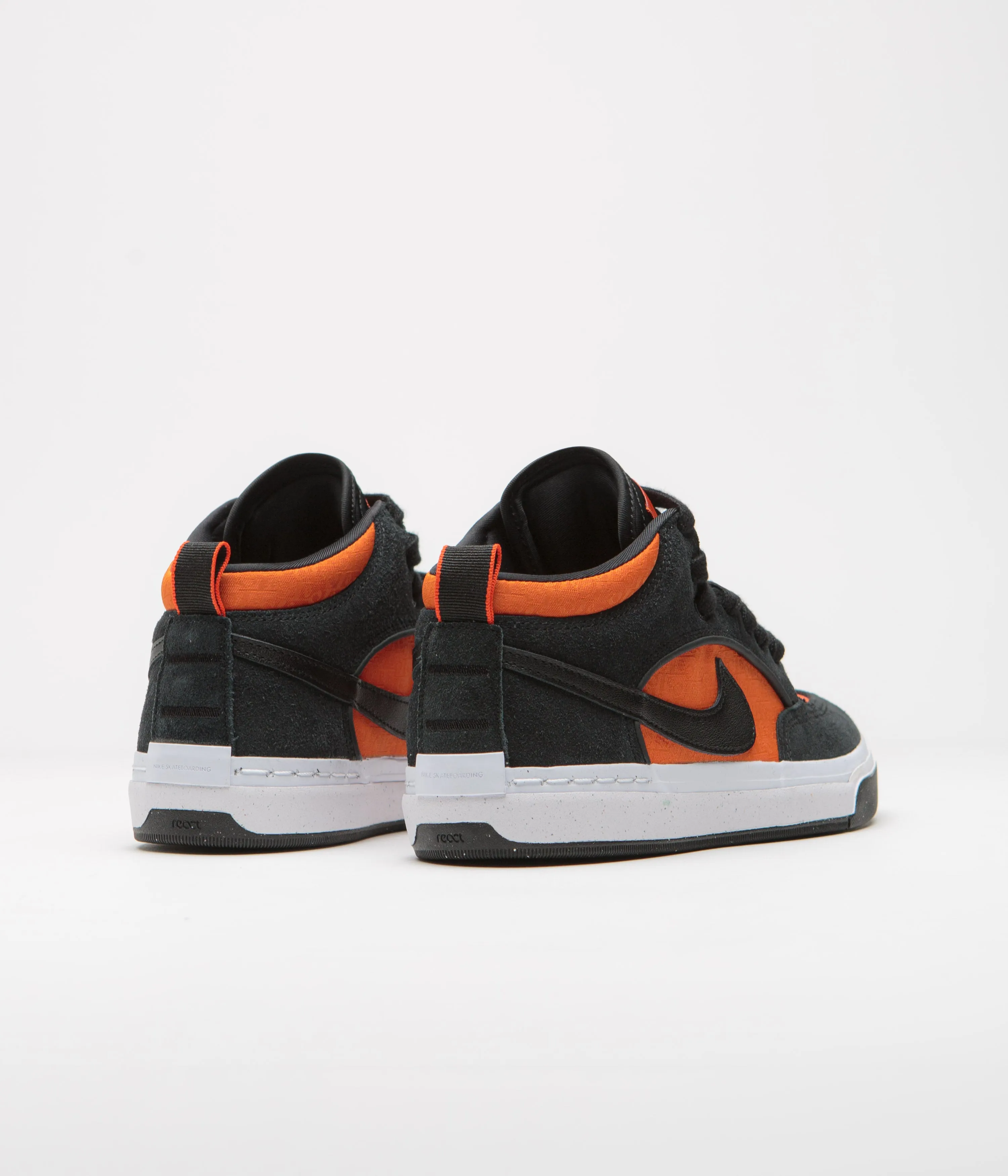 Nike SB React Leo Shoes - Black / Black - Orange - Electro Orange