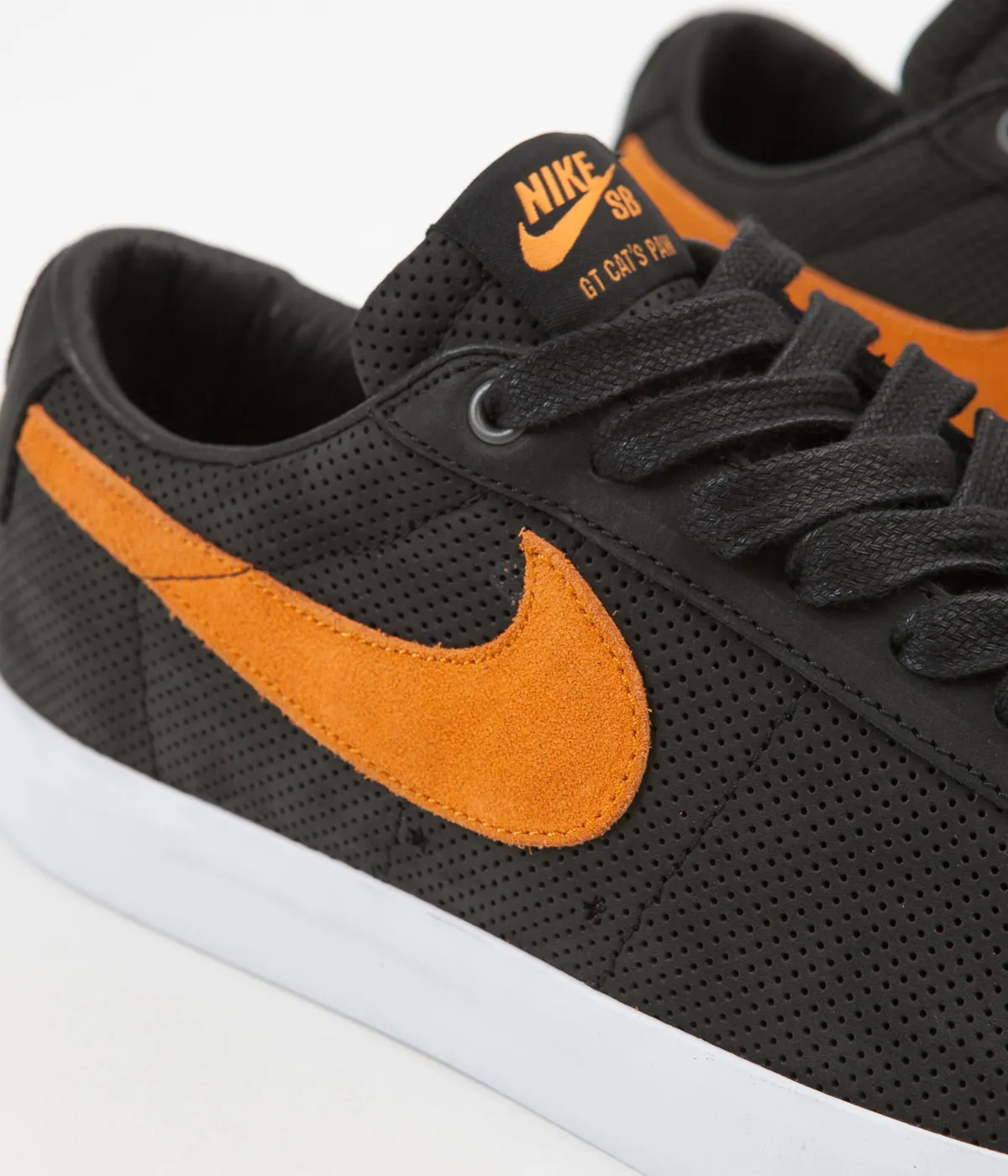 Nike SB x Cat's Paw Blazer Low GT Shoes  - Black / Vivid Orange - White