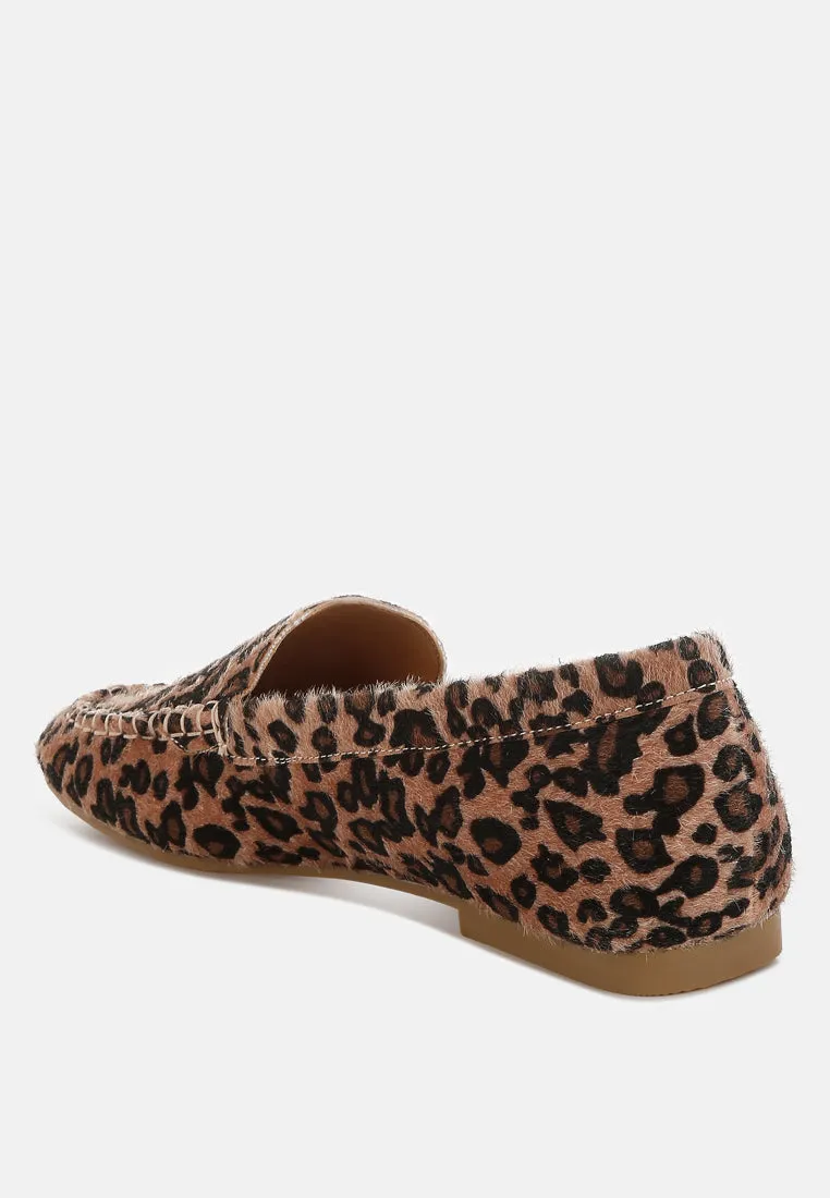 Paboa Leopard Print Flat Loafers