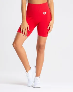 Power Seamless Cycling Shorts | Red