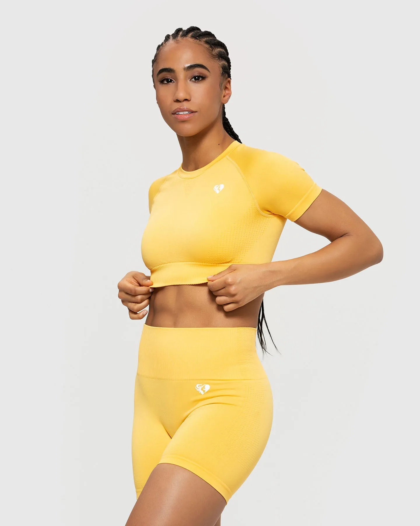 Power Seamless Short Sleeve Crop Top | Sorbet Orange