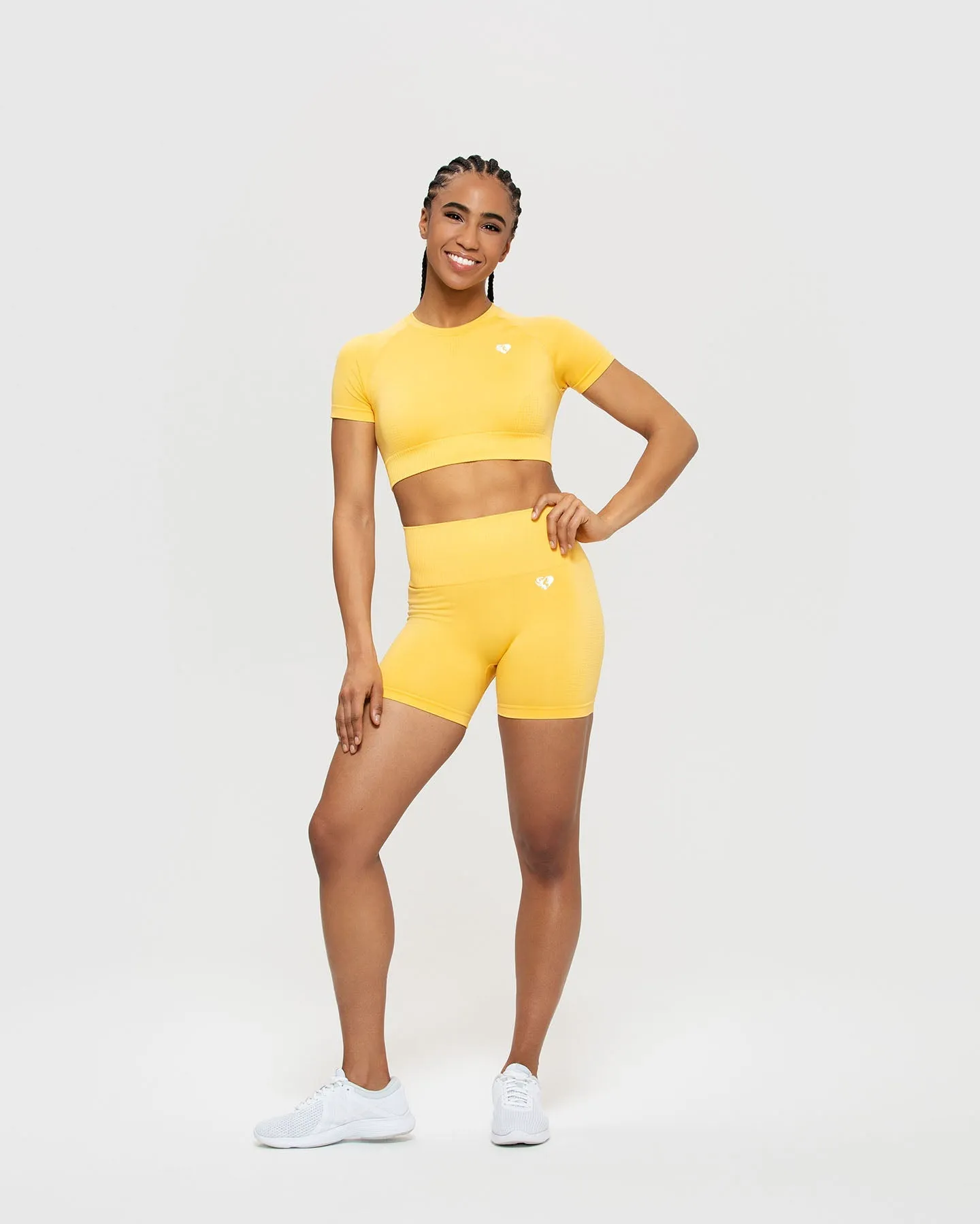 Power Seamless Short Sleeve Crop Top | Sorbet Orange