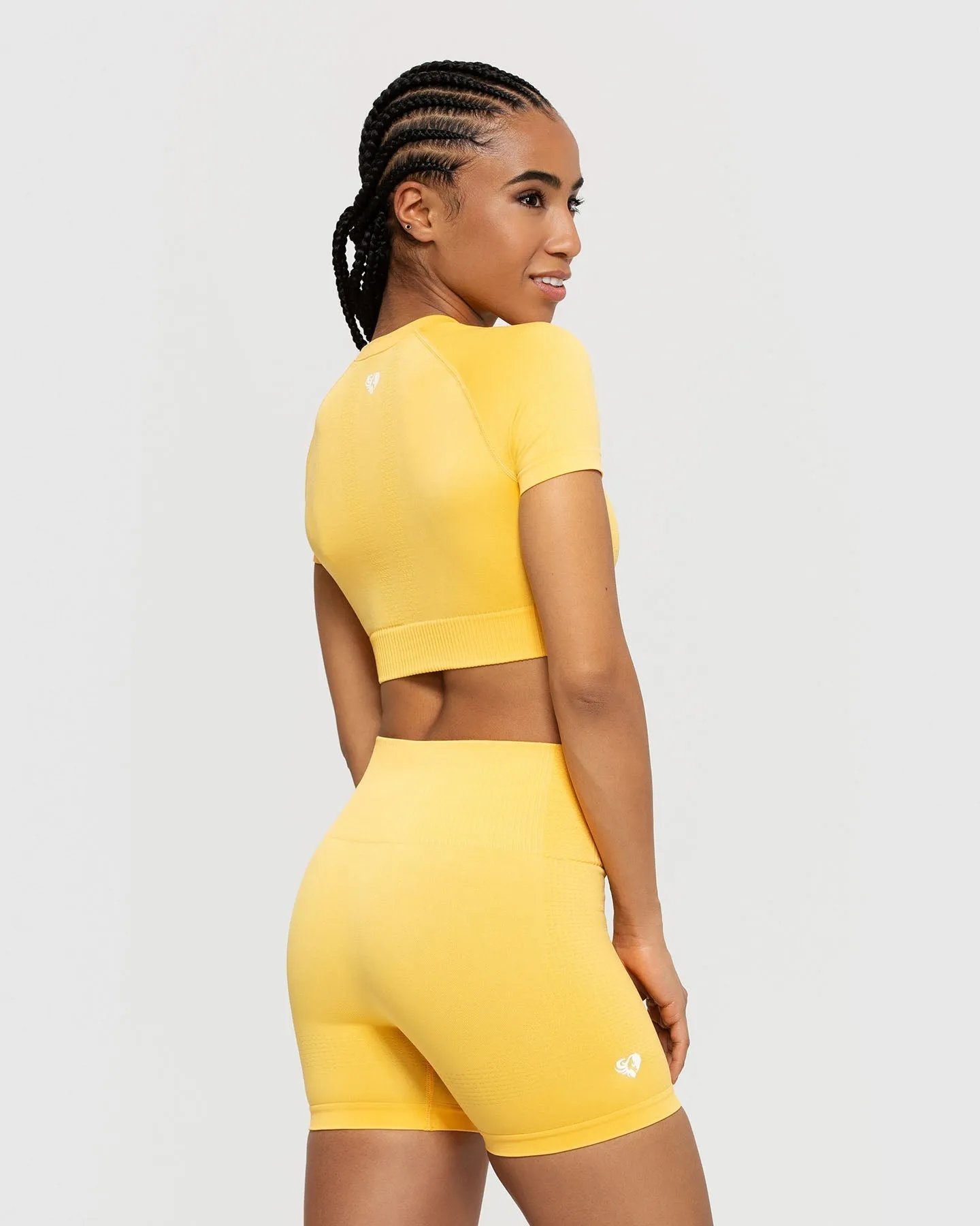 Power Seamless Short Sleeve Crop Top | Sorbet Orange