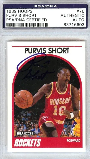 Purvis Short Autographed 1989 Hoops Card #76 Houston Rockets PSA/DNA #83716603