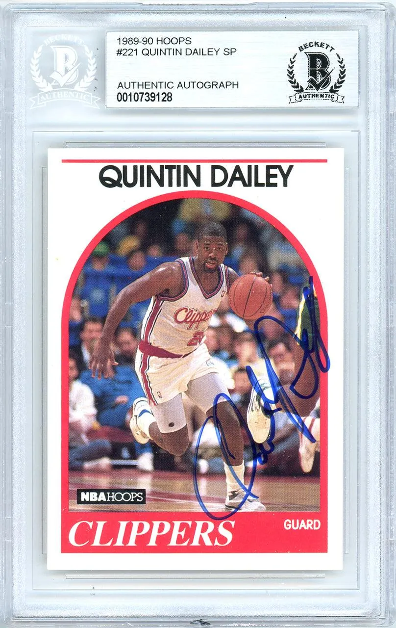 Quintin Dailey Autographed 1989-90 Hoops Card #221 Los Angeles Clippers Beckett BAS #10739128