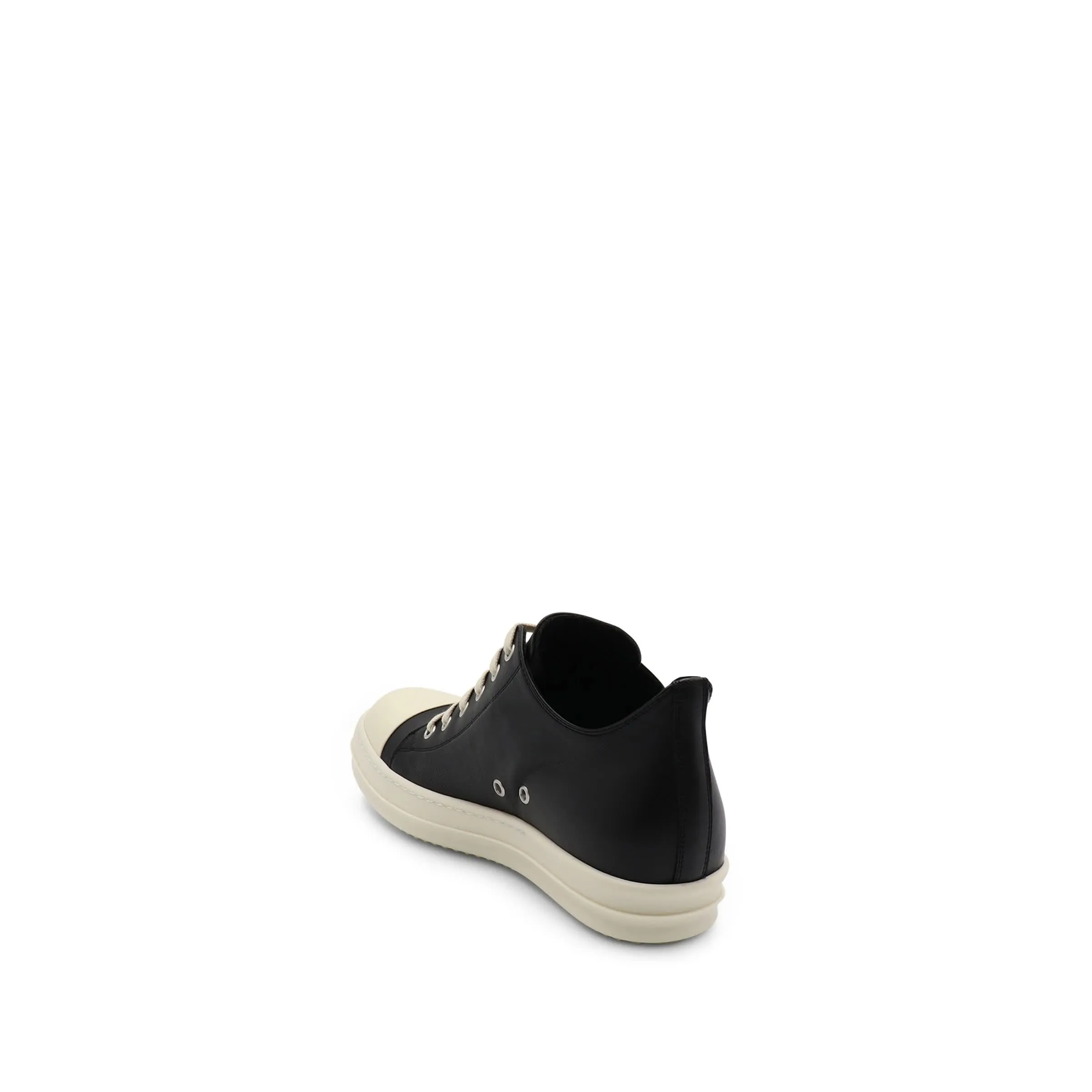 Ramones Leather Low Sneaker in Black