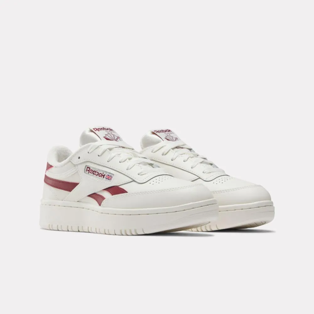 Reebok Footwear Women Club C Double Revenge Women's Shoes CHALK/CHALK/CLASSIC BURGUNDY