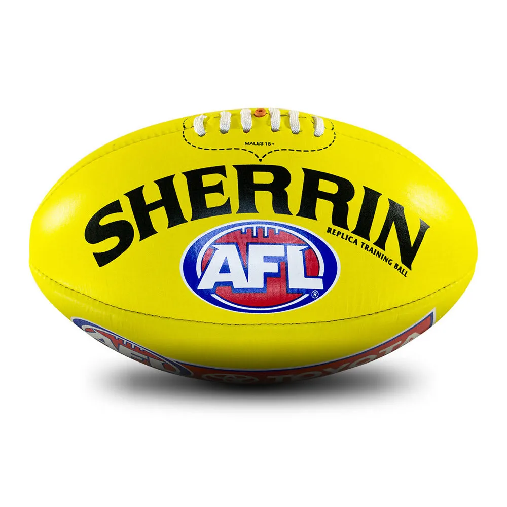 Sherrin Leather AFL Training Replica Size 5 AFL Ball -Yellow