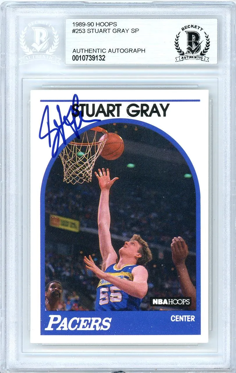 Stuart Gray Autographed 1989-90 Hoops Card #253 Indiana Pacers Beckett BAS #10739132