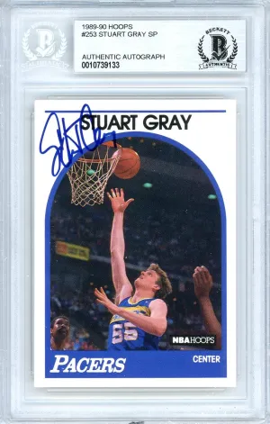 Stuart Gray Autographed 1989-90 Hoops Card #253 Indiana Pacers Beckett BAS #10739133