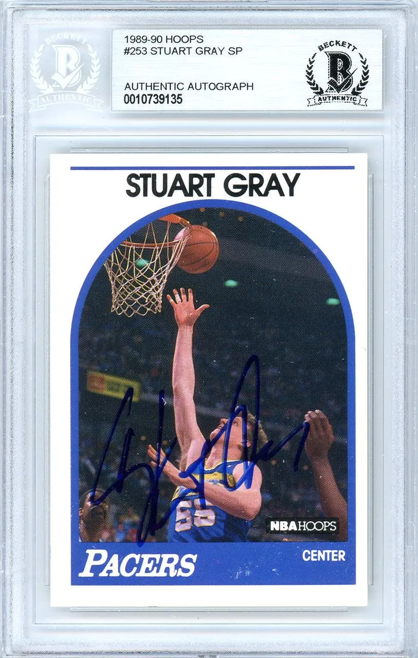 Stuart Gray Autographed 1989-90 Hoops Card #253 Indiana Pacers Beckett BAS #10739135