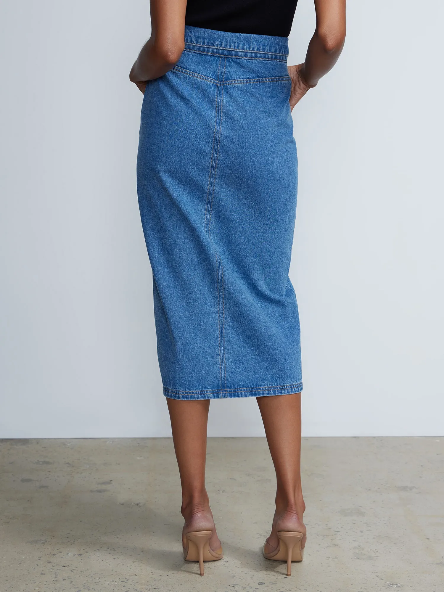 Super High Waisted Denim Skirt