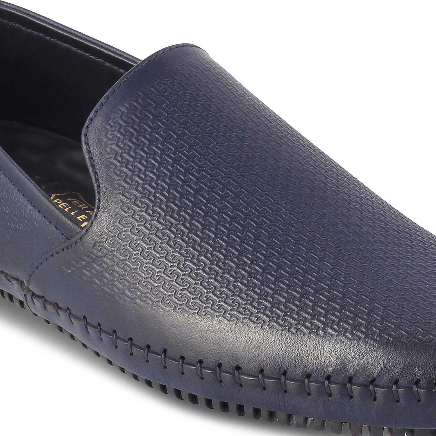 The Kslip Blue Men's Leather Loafers Tresmode