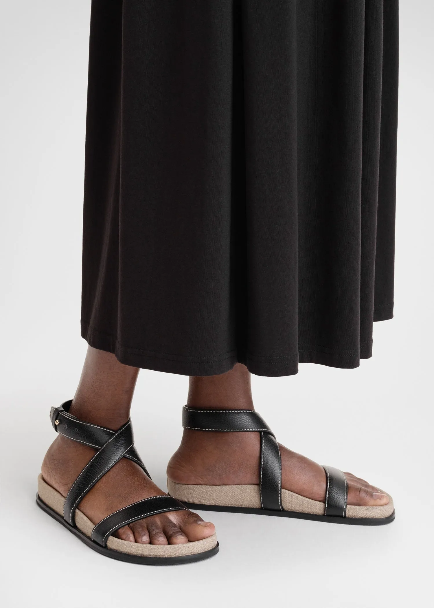 The Leather Chunky Sandal black/ecru