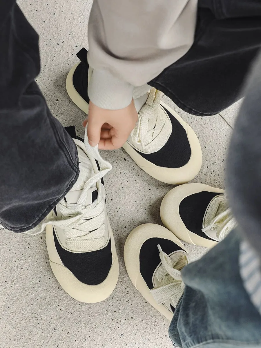 Thesupermade Chunky Round-Toe Color-Block Rap Sneakers