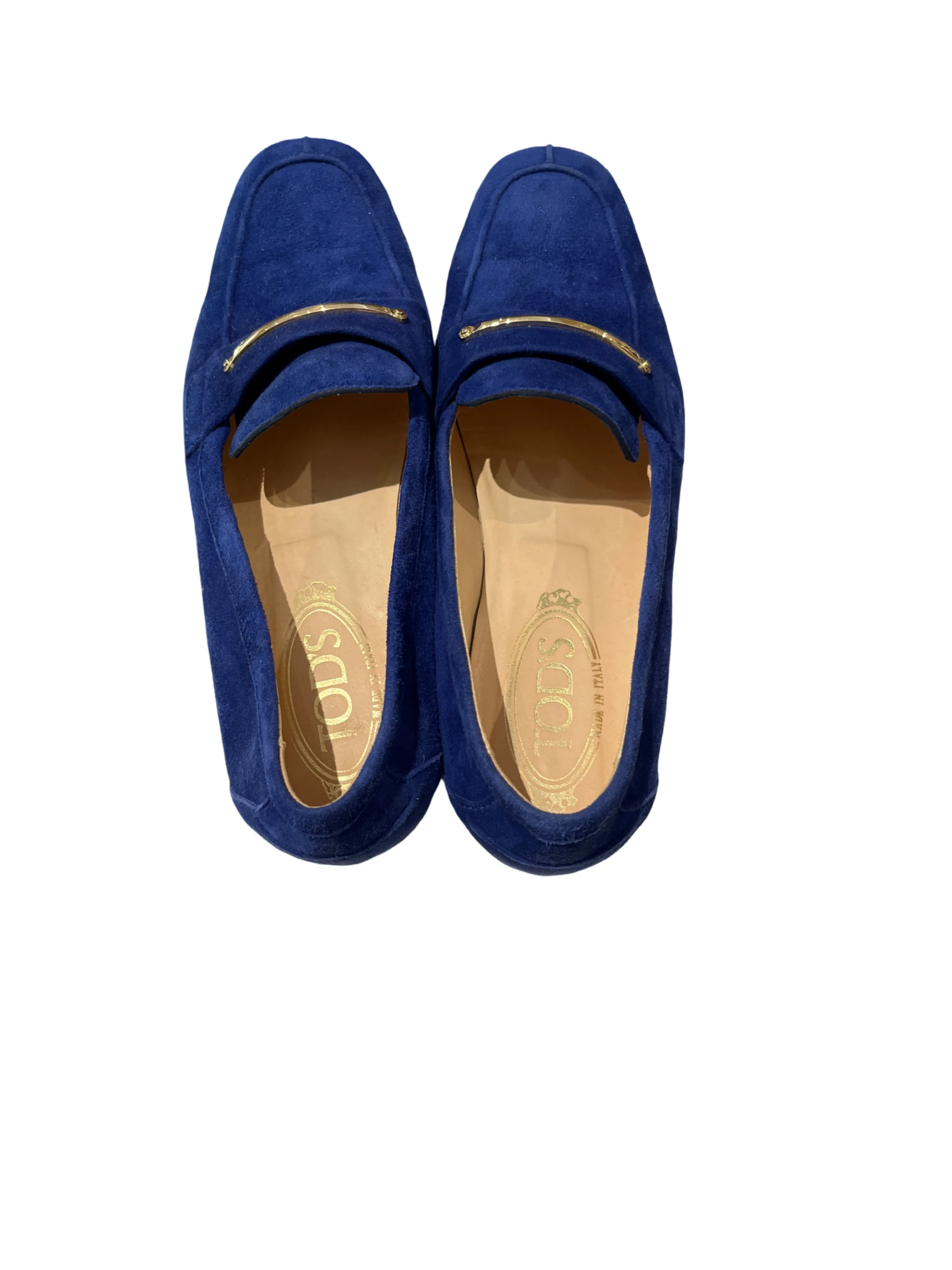 Tods Blue Velvet Loafers /37.5