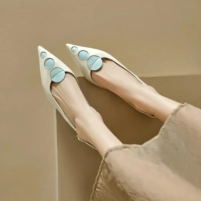 TSS57 Women's Casual Shoes - Leather Pumps Thin Heels