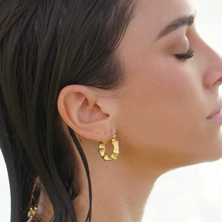 Waverly Bamboo Hoop Earring - Ellie Vail