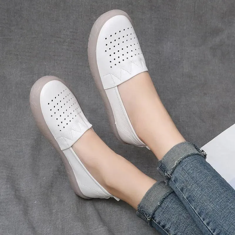 Women's Casual Shoes Genuine Leather Flats Loafers JRS0230