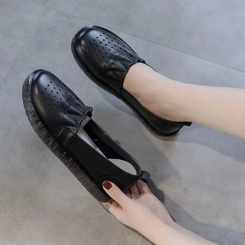 Women's Casual Shoes Genuine Leather Flats Loafers JRS0230