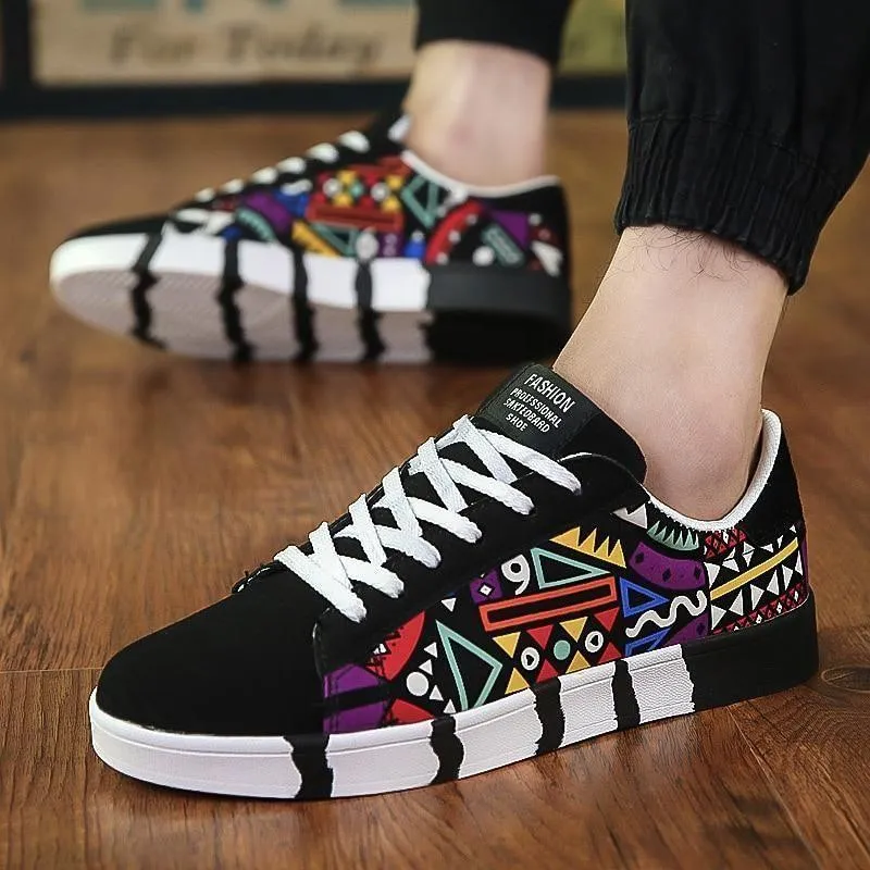 Women's Men's Unisex Casual Shoes Black White Vulcanized Flat Sneakers