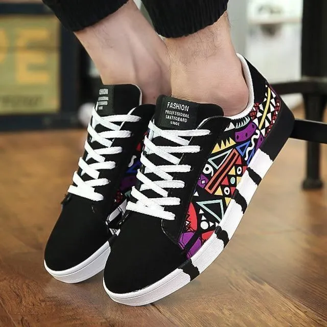 Women's Men's Unisex Casual Shoes Black White Vulcanized Flat Sneakers