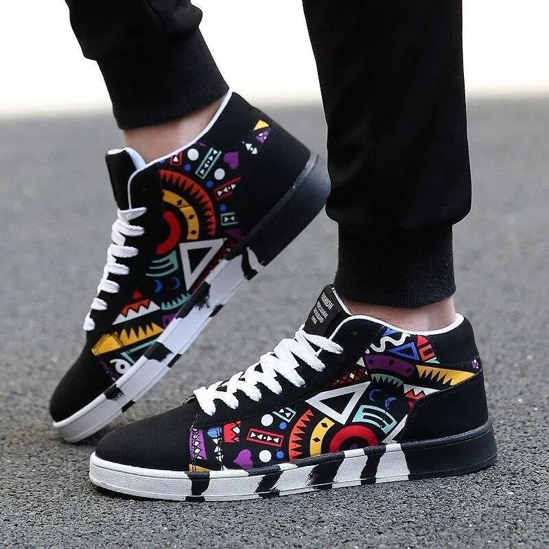 Women's Men's Unisex Casual Shoes Black White Vulcanized Flat Sneakers