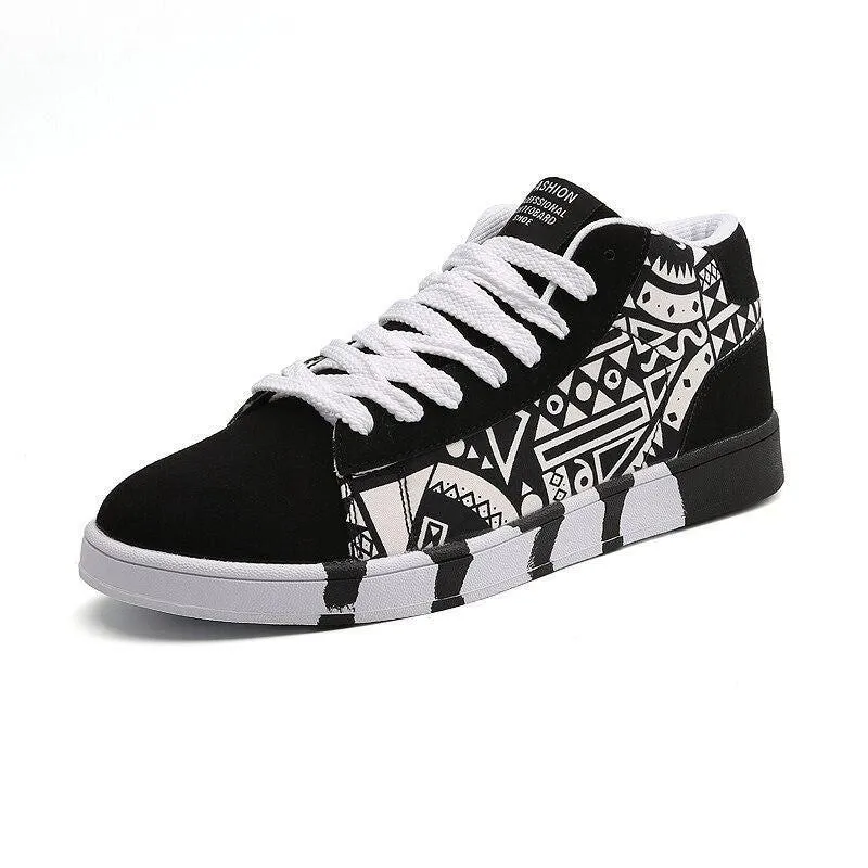 Women's Men's Unisex Casual Shoes Black White Vulcanized Flat Sneakers