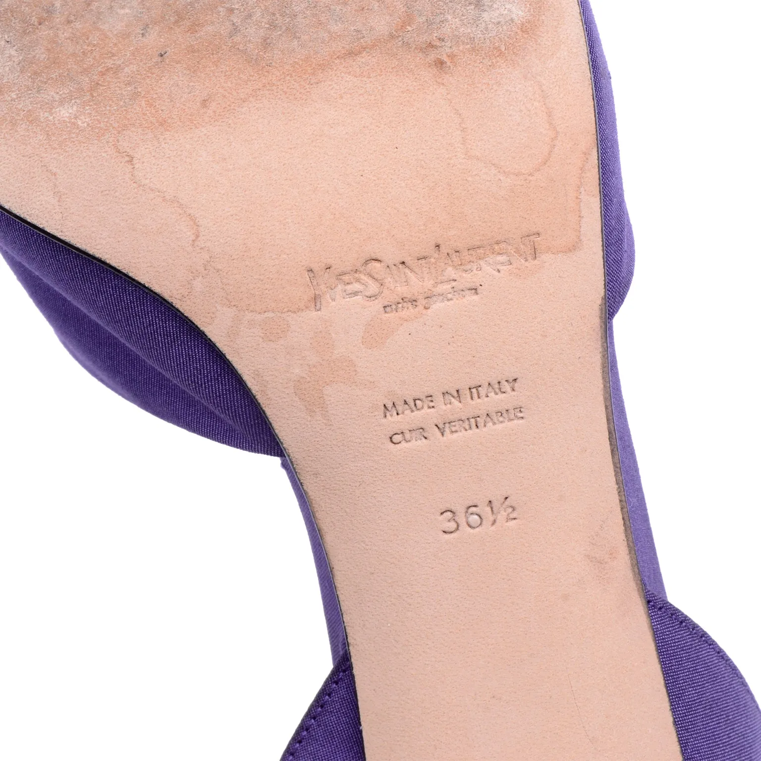 Yves Saint Laurent Purple Ankle Strap Heels With Peep Toe